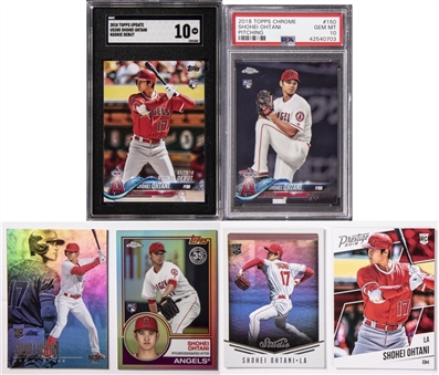 2018 Topps & Panini Shohei Ohtani Rookie Card Collection (6 Different) (2 Graded PSA 10 & SGC 10)